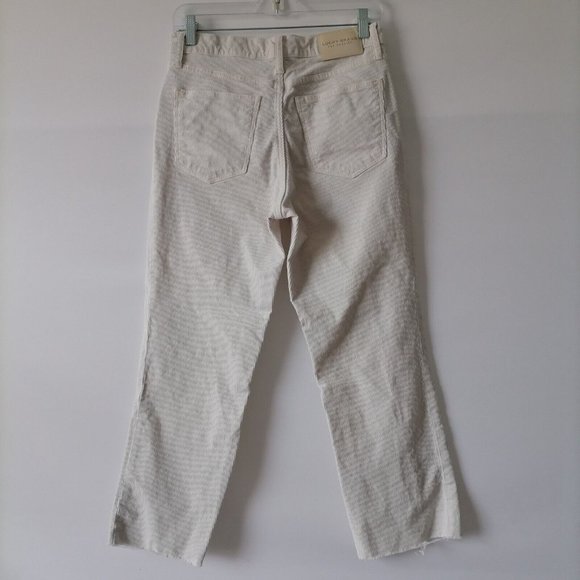 Lucky Brand Womens Ivory High Rise Crop Mini Boot Ankle Jeans Size 8/29 - Picture 4 of 8
